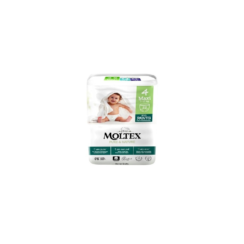Moltex Pure and Nature Natahovací plenkové kalhotky Maxi 7-12 kg 22 ks