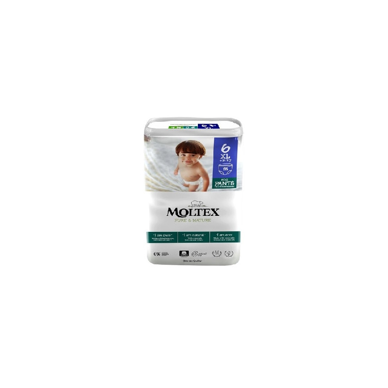 Moltex Pure and Nature Natahovací plenkové kalhotky XL plus 14 kg 18 ks