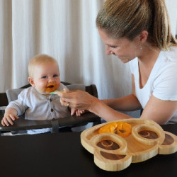 Pandoo Dětská jídelní sada s bambusovým talířem, miskou a lžičkami