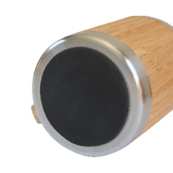 Pandoo Dvoustěnný nerezový hrnek na kávu a čaj s bambusovým povrchem 280 ml
