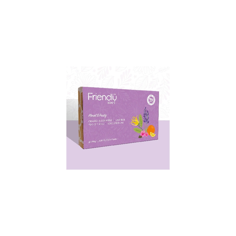 Friendly Soap přírodní mýdlo dárková sada mýdel Floral and Fruity 4x 95g