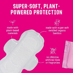 FLO Ultra tenké menstruační vložky z bio bambusu s křidélky 16 ks denních