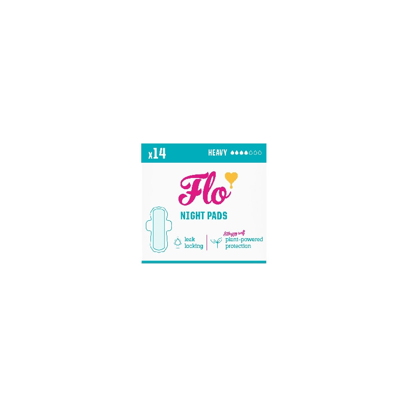 FLO Ultra tenké menstruační vložky z bio bambusu s křidélky 14 ks nočních
