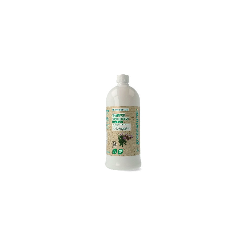 Greenatural Šampon pro mastné vlasy proti lupům šalvěj a kopřiva BIO 1 l
