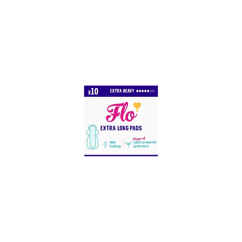 FLO Ultra tenké menstruační vložky z bio bambusu s křidélky 10 ks extra absorpční