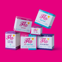 FLO Ultra tenké menstruační vložky z bio bambusu s křidélky 10 ks extra absorpční