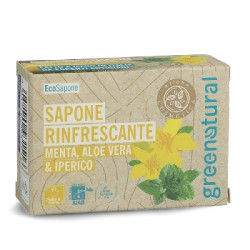 Greenatural Osvěžující mýdlo máta, aloe a třezalka 100 g