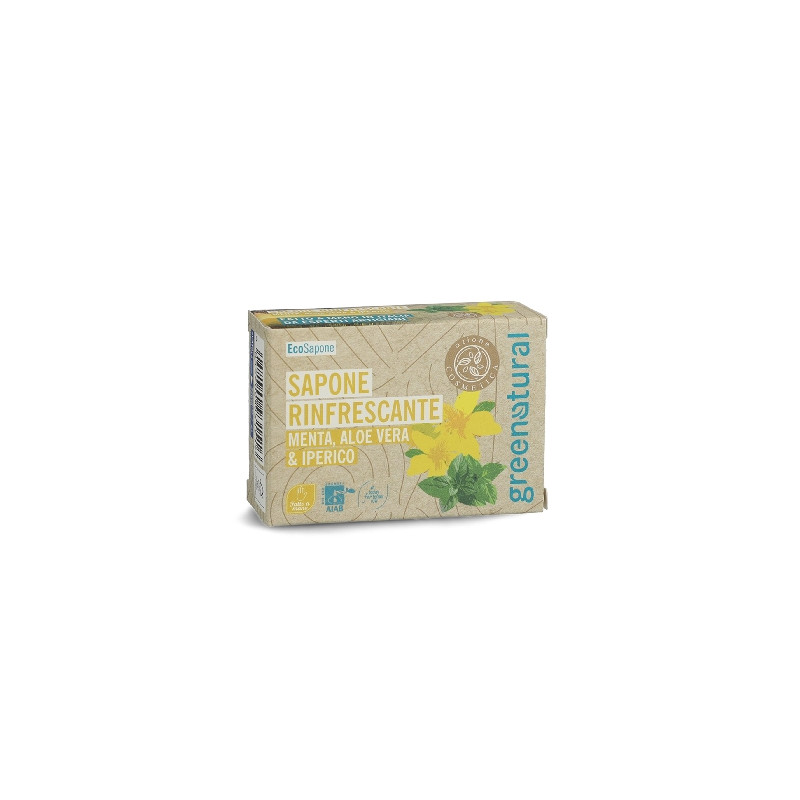 Greenatural Osvěžující mýdlo máta, aloe a třezalka 100 g