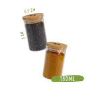 Pandoo Dóza na potraviny z borosilikátového skla s bambusovým víčkem 160 ml