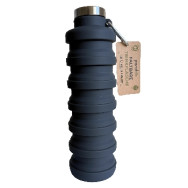 Pandoo Skládací silikonová láhev na pití 700 ml černá