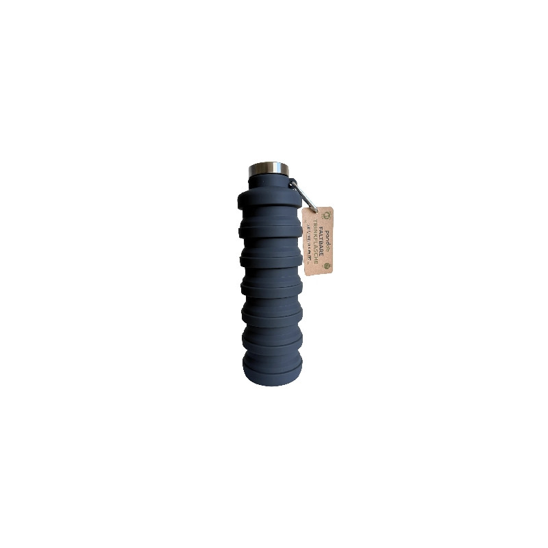 Pandoo Skládací silikonová láhev na pití 700 ml černá