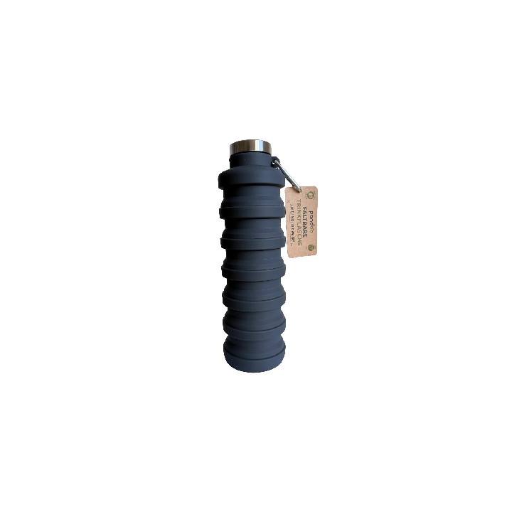 Pandoo Skládací silikonová láhev na pití 700 ml černá