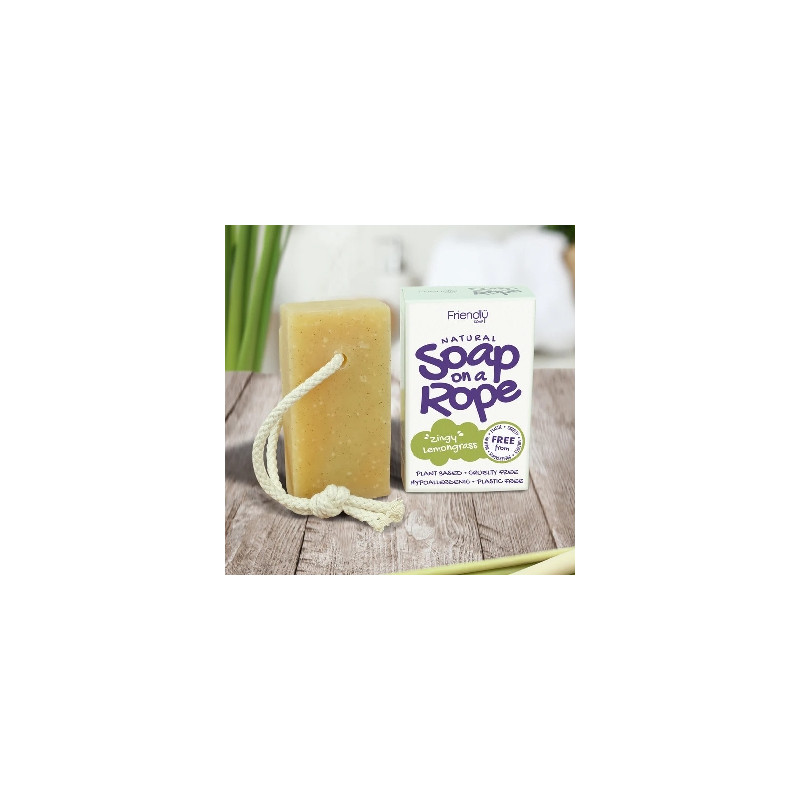 Friendly Soap přírodní mýdlo citronová tráva a konopí na šnůrce 125 g