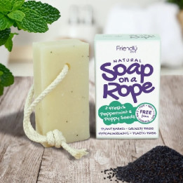 Friendly Soap přírodní mýdlo máta a mák na šnůrce 125 g