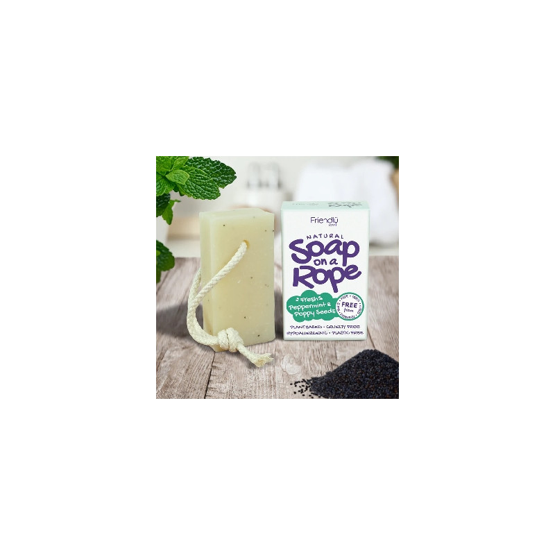 Friendly Soap přírodní mýdlo máta a mák na šnůrce 125 g