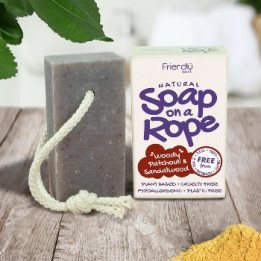 Friendly Soap přírodní mýdlo pačuli a santalové dřevo na šnůrce 125 g