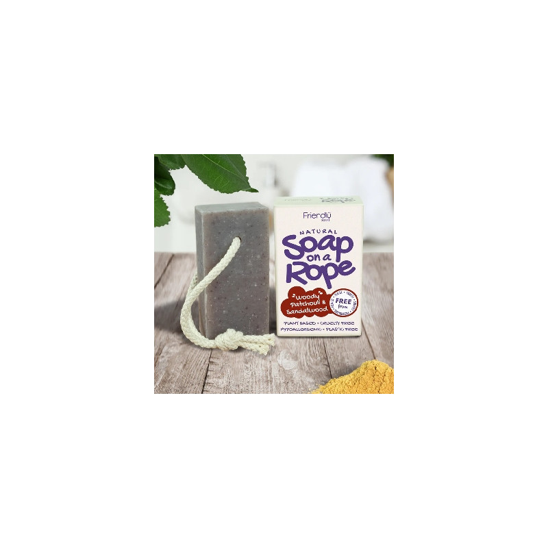 Friendly Soap přírodní mýdlo pačuli a santalové dřevo na šnůrce 125 g