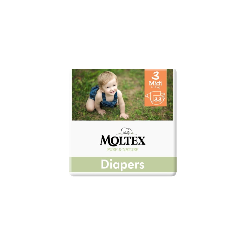Moltex Pure and Nature Midi 4-9 kg Ekonomické balení 4 x 33 ks
