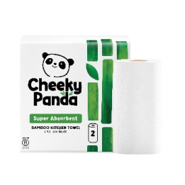 The Cheeky Panda Jednorázové bambusové kuchyňské utěrky bílé 2 vrstvé balení 2 ks
