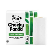 The Cheeky Panda Jednorázové bambusové kuchyňské utěrky bílé 2 vrstvé balení 2 ks