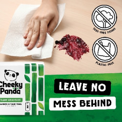 The Cheeky Panda Jednorázové bambusové kuchyňské utěrky bílé 2 vrstvé balení 2 ks