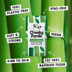 The Cheeky Panda Jednorázové kapesní bambusové kapesníky bílé 3 vrstvé balení 8 ks
