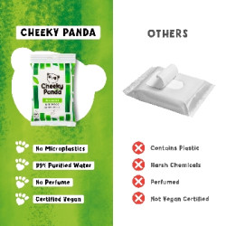 The Cheeky Panda Bambusové vlhčené ubrousky na ruce bez vůně cestovní 12 ks