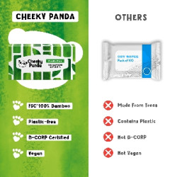 The Cheeky Panda Jednorázové bambusové multifunkční suché ubrousky balení 100 ks