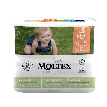 Moltex Pure and Nature Ekoplenky Midi  4-9 kg 33 ks