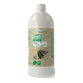 Greenatural Šampon pro mastné vlasy proti lupům šalvěj a kopřiva BIO 1 l