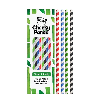 The Cheeky Panda Jednorázová bambusová brčka vícebarevná 100 ks