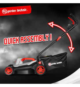 Tondeuse à gazon électrique 1500W - Largeur de coupe 37cm - Elem Garden