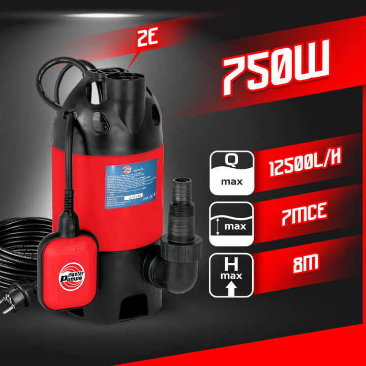Pompe vide caves pour eaux chargées 750W