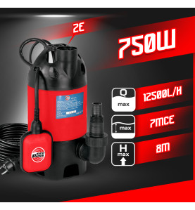 Pompe vide caves pour eaux chargées 750W