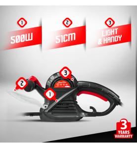 Taille haies électrique 500W - Lame 51cm - Elem Garden