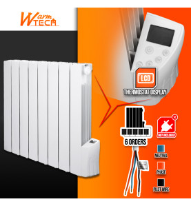 Radiateur à inertie fluide 1200W 8 éléments - Warm Tech