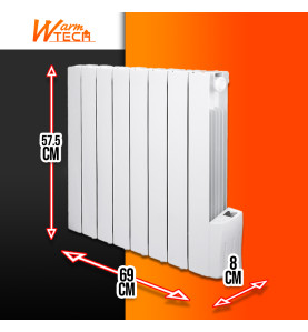 Radiateur à inertie fluide 1200W 8 éléments - Warm Tech