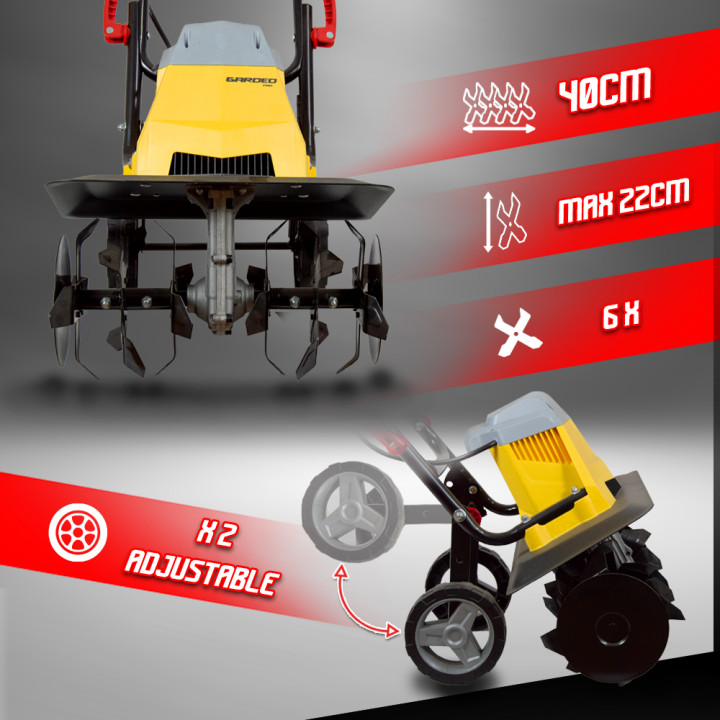 Motobineuse électrique 1500W - 6 Fraises - Gardeo