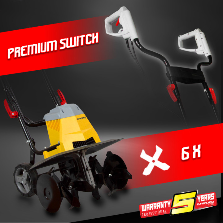 Motobineuse électrique 1500W - 6 Fraises - Gardeo