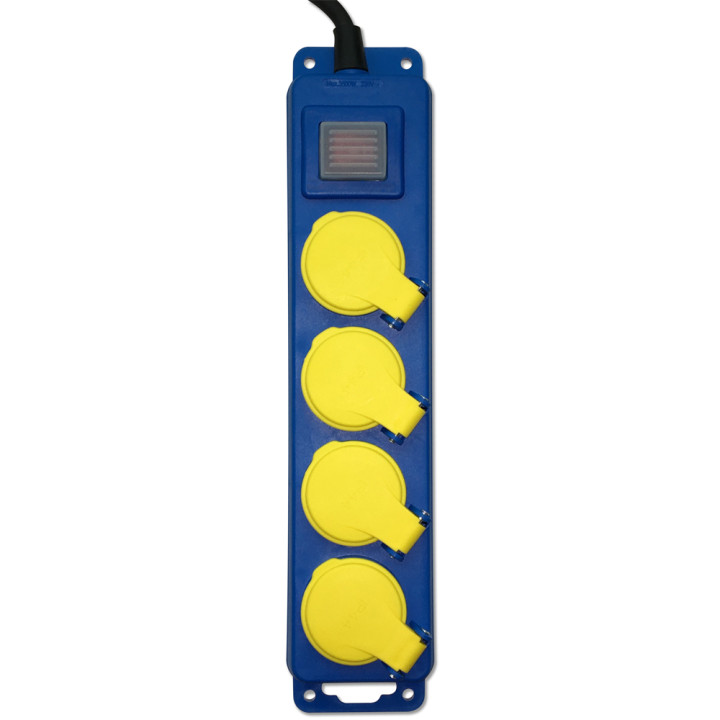 Bloc 4 prises étanche + interrupteur - 3x1.5mm²