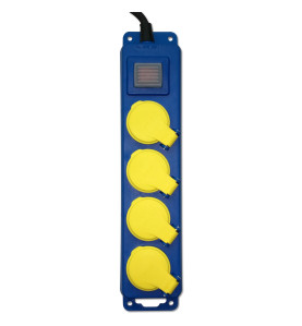 Bloc 4 prises étanche + interrupteur - 3x1.5mm²
