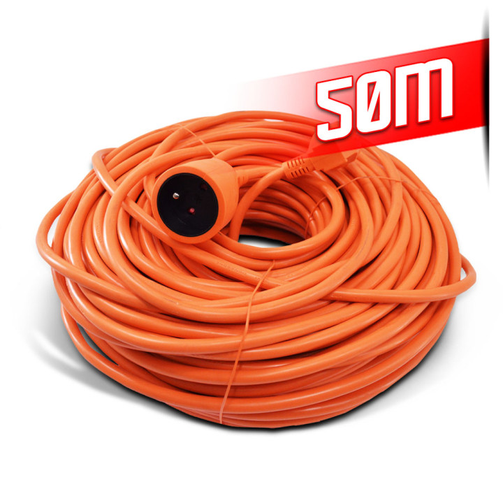 Allonge électrique 50m-3g*1.5mm2 Orange - I-Watts