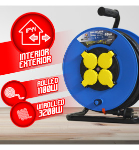 Enrouleur 4prises-h07rn-3g1.5mm²-40m - I-Watts Pro