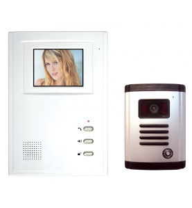 Interphone vidéo noir et blanc équipé d’un écran n