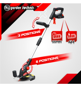 Coupe bordures sans fil 20V Batterie Lithium 2000mAh - 25cm - Elem Garden
