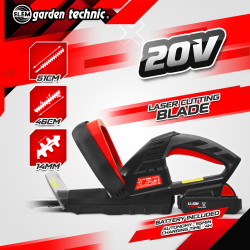 Taille haies rechargeable 20V lithium - 46 cm - Capacité de coupe 14 mm