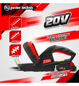 Taille haies rechargeable 20V lithium - 46 cm - Capacité de coupe 14 mm