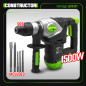 Marteau perforateur 1500W - 6 joules - Vitesse variable - avec coffret Constructor