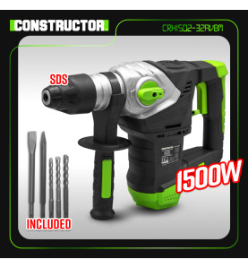 Marteau perforateur 1500W - 6 joules - Vitesse variable - avec coffret Constructor