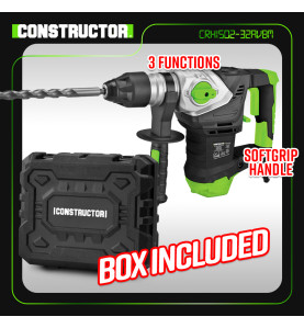 Marteau perforateur 1500W - 6 joules - Vitesse variable - avec coffret Constructor